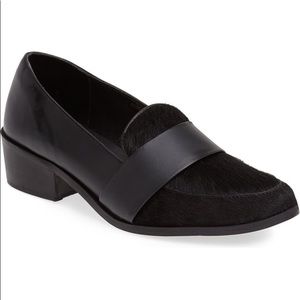 Charles David Baha Calf Hair Leather Loafers Black Size 7
